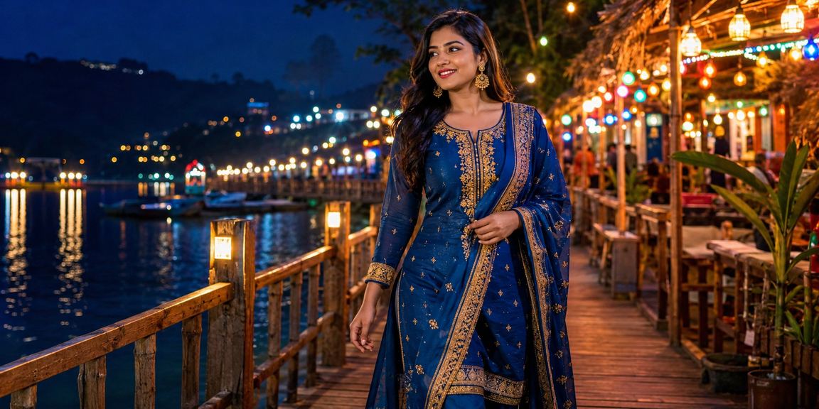 বান্দরবানে সালোয়ার কামিজ পরা একজন ব্যবহারকারী মোবাইলে স্পোর্টস বেটিং করছেন